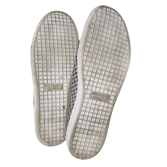 VINCE Blair Snakeskin Embossed Leather Skate Sneakers Women 7.5 M Gray Slip on - Picture 10 of 11